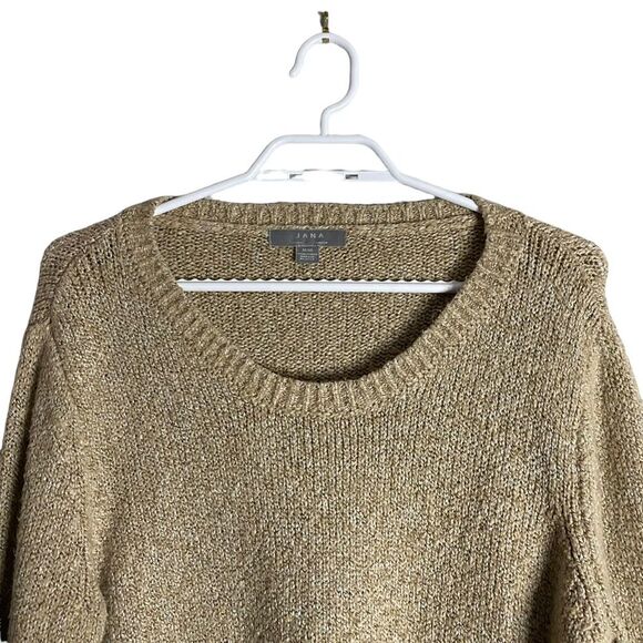 Jana Women’s Oatmeal Round Neck Knit Sweater - Picture 2 of 6